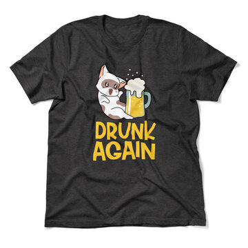 Drunk Again Men/Unisex T-Shirt in Dark Grey Heather color